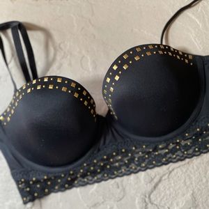 PINK Victoria's Secret Black and Gold Bra